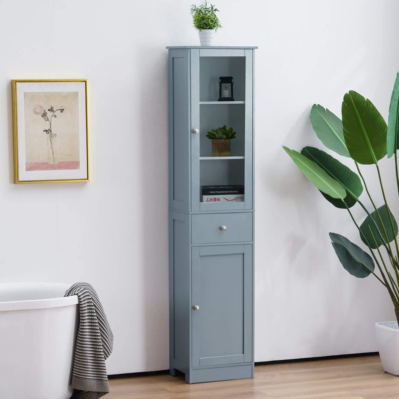 Tall narrow shelving unit with doors discount
